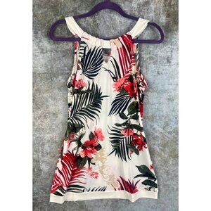 White House Black Market Halter Dress- Tropical Print